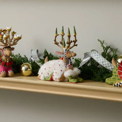 Patience Brewster Dash Away Sitting Blitzen Reindeer Figure