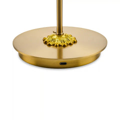 Mocha Check LED Rechargeable Dome Table Lamp