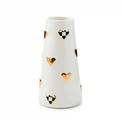 Rosy Check Heart Bud Vase