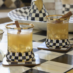 Royal Check Cork Back Coasters, Set of 4