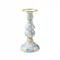 Violet Check Medium Pillar Candlestick