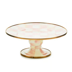 Mocha Check Mini Pedestal Platter