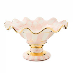Mocha Check Ceramic Compote
