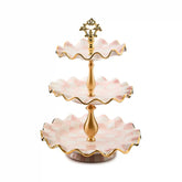 Rosy Check Ceramic Three Tier Sweet Stand