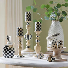 Courtly Pillar Candle Holders, Set of 3