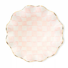 Violet Check Medium Ceramic Fluted Serving Bowl
