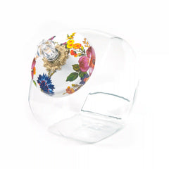 Cookie Jar with White Flower Market Lid