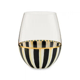 Violet Stripe Stemless Wine Glass