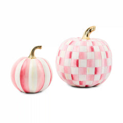 Classic Moss Stripe Small & Check Medium Pumpkin Set
