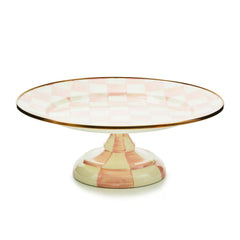 Mocha Check Mini Pedestal Platter