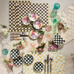 Mocha Check Appetizer Plates, Set of 4
