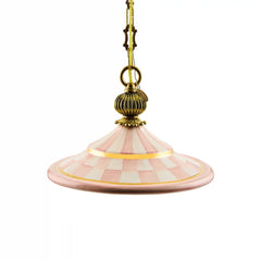 Courtly Check Flared Ceramic Pendant Lamp
