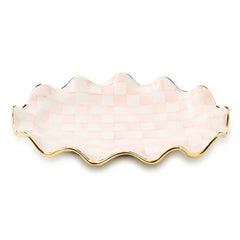 Mocha Check Ceramic Large Serving Platter