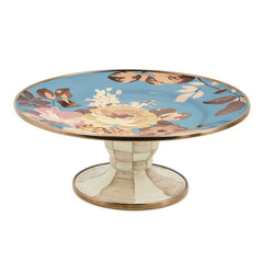 White Flower Market Large Pedestal Platter