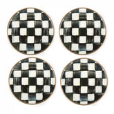 Emerald Check Appetizer Plates, Set of 4