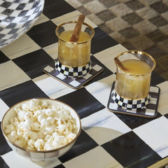 Sterling Check Cork Back Coasters, Set of 4
