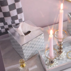 Sterling Check Glass Boutique Tissue Cover
