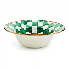 Violet Check Serving Bowl