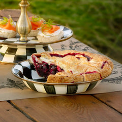 Mocha Check Pie Plate