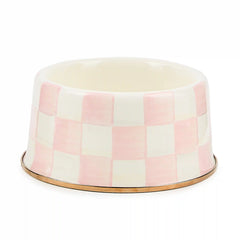 Mocha Check Small Pet Dish