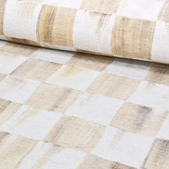Mocha Checkered 8' x 10' Washable Rug