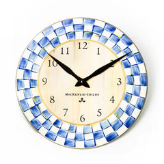 Violet Check Wall Clock