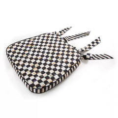 Mocha Check Chair Cushion