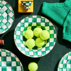 Emerald Check Serving Bowl