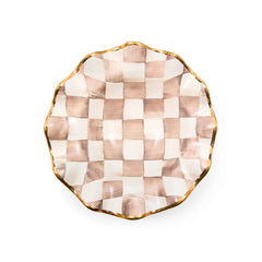 Mocha Check Ceramic Fluted Breakfast Bowl