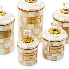 Mocha Check Small Canister
