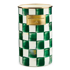 Emerald Check Utensil Holder