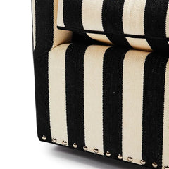 Marquee Black Stripe Chenille Swivel Chair
