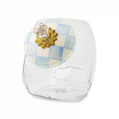 Cookie Jar with Violet Check Lid