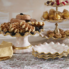 Courtly Check Ceramic Fluted Cake Stand