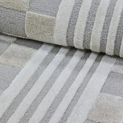Light Grey Tonal Check 2'6" x 8' Rug