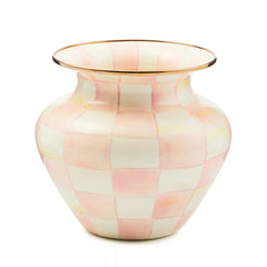 Mocha Check Large Vase