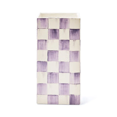 Mocha Check Pillar Vase