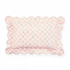 Rosy Check Reversible Scalloped Lumbar Throw Pillow