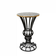 Courtly Check Pedestal Accent Table
