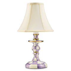 Violet Check Candlestick Lamp