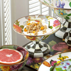 White Flower Market Large Compote