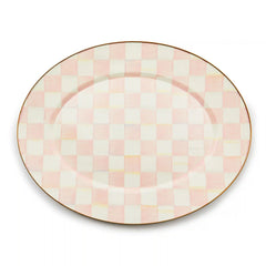 Mocha Check Large Oval Platter