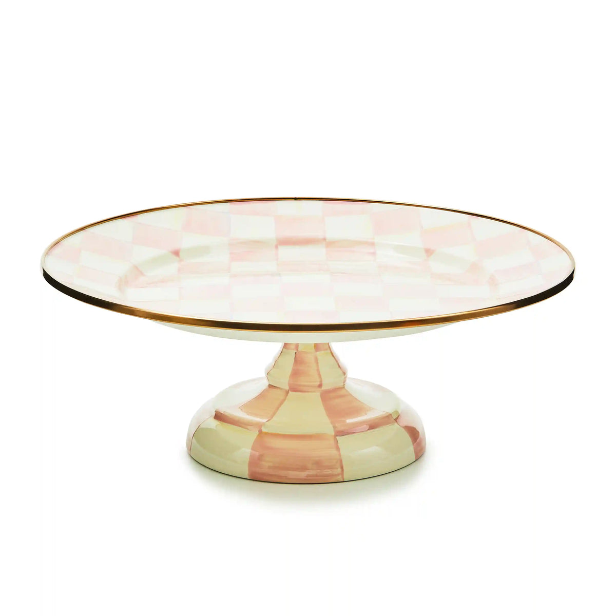 Violet Check Small Pedestal Platter
