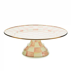 Emerald Check Mini Pedestal Platter