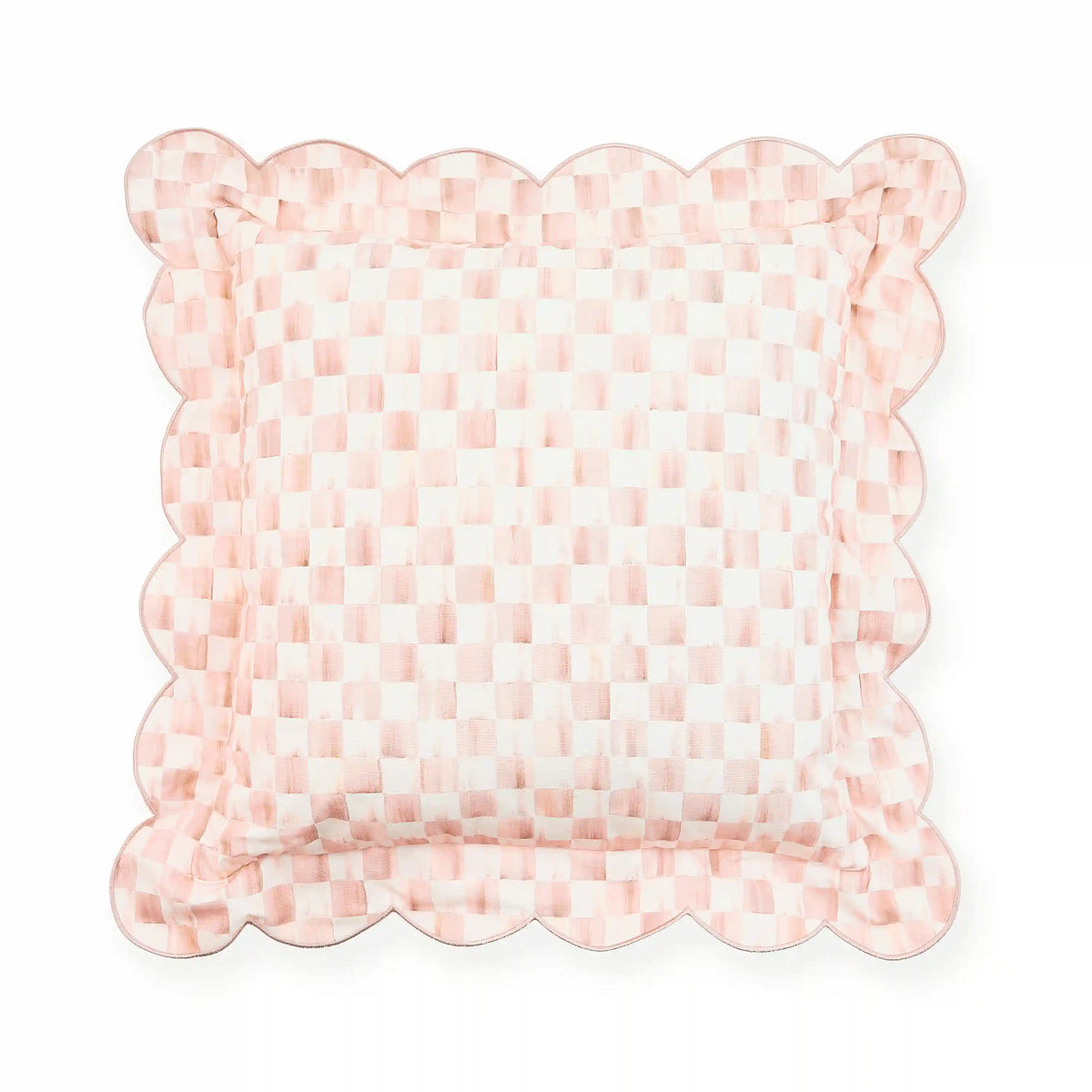 Violet Check Reversible Scalloped Throw Pillow