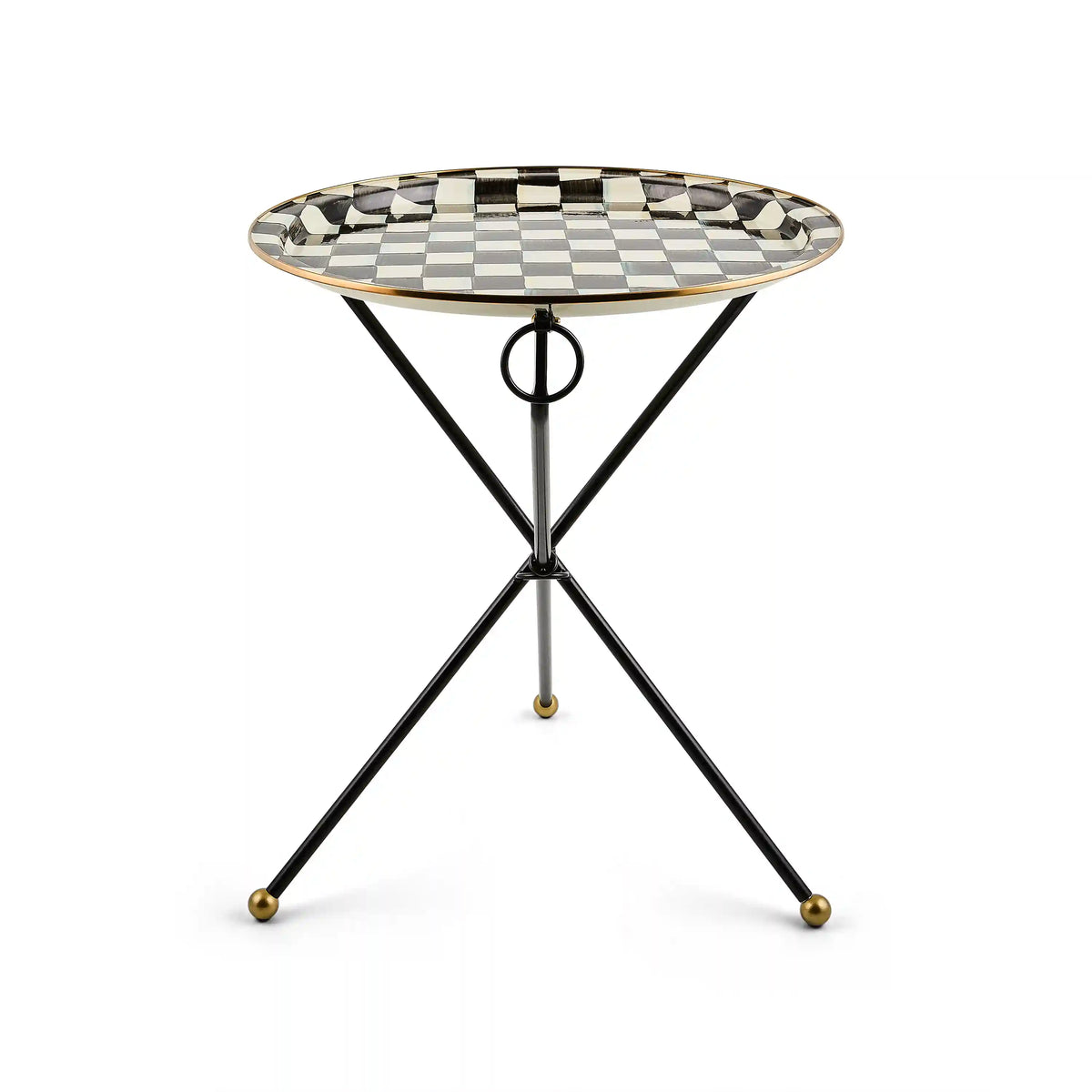 Sky Check Enamel Tilt Accent Table