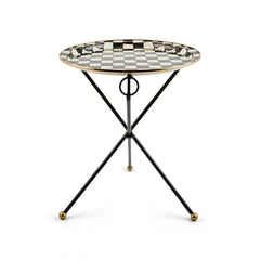 Rosy Check Enamel Tilt Accent Table