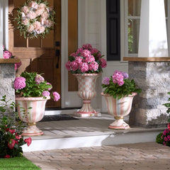 Mocha Check Pedestal Urn
