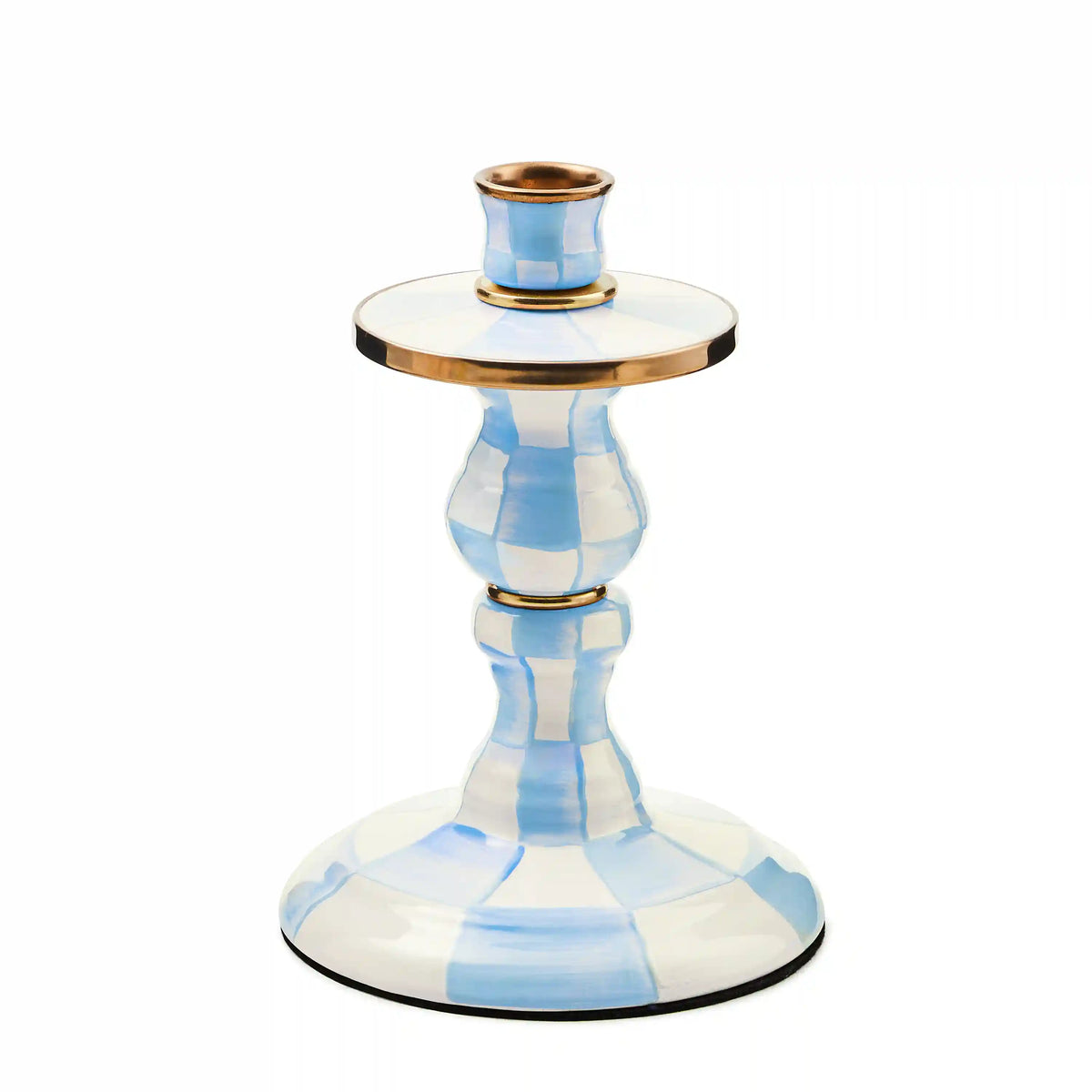 Emerald Check Small Candlestick