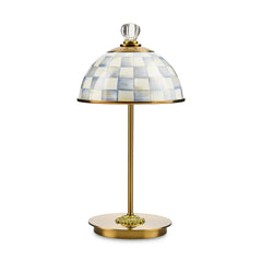 Violet Check LED Rechargeable Dome Table Lamp